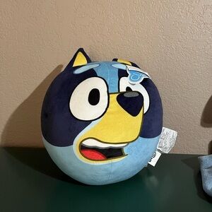 Bluey Round Plush Character Pillow - Light & Navy Blue, Yellow
